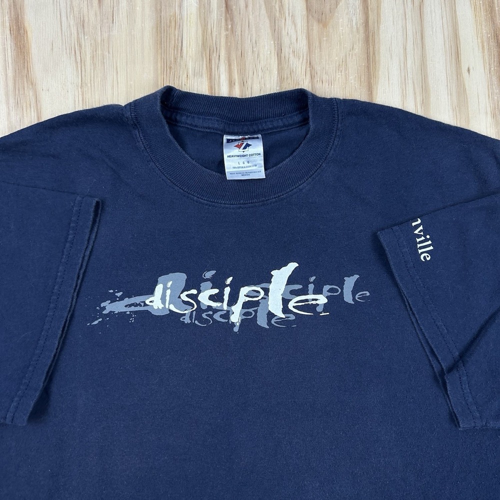 Disciple Christian Metal Band Men's Large Faded Blue Y2K Rare Band T Shirt